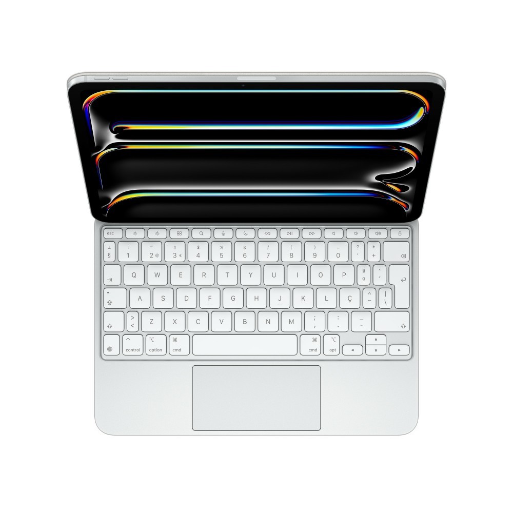 O Magic Keyboard para iPad Pro permite escrever de forma confortável: inclui um trackpad com novo design elegante e portátil: além de um descanso para o pulso em alumínio — miniatura 4